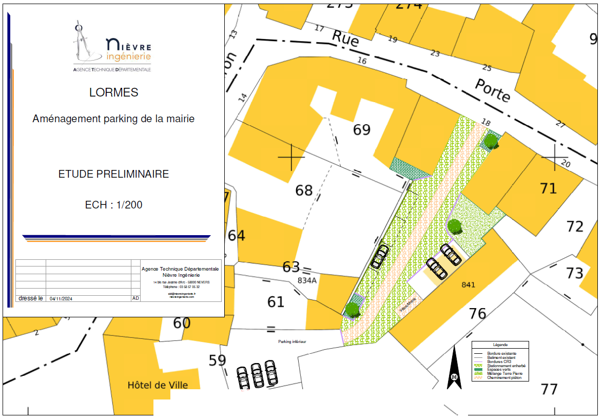 Désimperméabilisation et revégetalisation de la zone de stationnement de l’ilot rue Porte Fouron